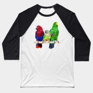 3 Parrots Baseball T-Shirt